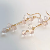 ローズクォーツのころころロングピアス