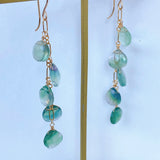 フローライトの五連ロングピアス　グリーン