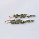 モルダバイトのふさふさピアス