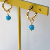 スリーピングビューティーターコイズの一粒ピアスチャーム