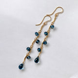 ロンドンブルートパーズのシャンデリアロングピアス