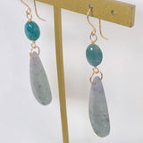 Grape agate and grandidierite earrings 6-27 