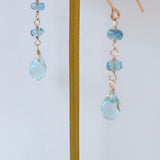 アクアマリンのコンパクトピアス