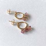 バイカラートルマリンのスタッドリングピアス