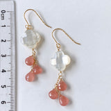 Peruvian rhodochrosite and mother-of-pearl earrings 