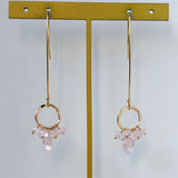 モルガナイトのリングピアス