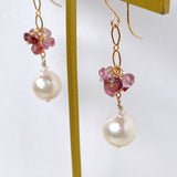 Akoya baroque and spinel bouquet earrings