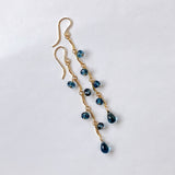 ロンドンブルートパーズのシャンデリアロングピアス