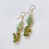 グリーンジャスパーとペリドットのピアス