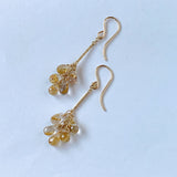 ルチルクォーツのバーチェーンピアス