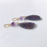 grape agate and amethyst earrings