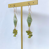 グリーンジャスパーとペリドットのピアス