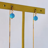 スリーピングビューティーターコイズの丸玉アメリカンピアス