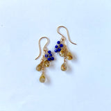 ルチルクォーツとラピスラズリのピアス