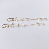 ラウンドカットオパールのステーションロングピアス