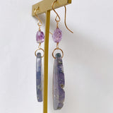 grape agate and amethyst earrings