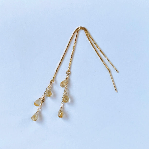 ルチルクォーツのアメリカンピアス