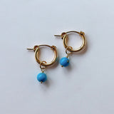 スリーピングビューティーターコイズの一粒ピアスチャーム