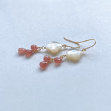 Peruvian rhodochrosite and mother-of-pearl earrings 