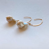 Oyster baroque pearl earrings