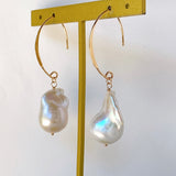 Oyster baroque pearl earrings