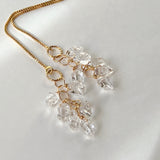 ハーキマークォーツの2wayアメリカンピアス　チャーム仕立て