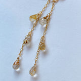 ルチルクォーツの3連ピアス