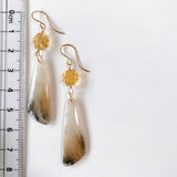 dendrite agate and citrine earrings