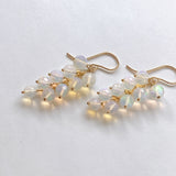 【YN様専用】ラウンドカットオパールのふさふさピアス