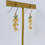 イエローオパールとシトリンとツァボライトのミニミモザピアス