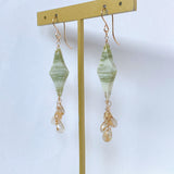 【鈴木様専用】グリーンジャスパーとルチルクォーツのピアス