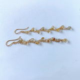 ルチルクォーツのシャンデリアピアス