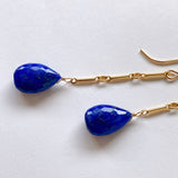 lapis lazuli bar chain earrings