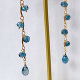 ロンドンブルートパーズのシャンデリアロングピアス