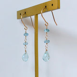 アクアマリンのコンパクトピアス