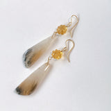 dendrite agate and citrine earrings