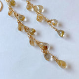 ルチルクォーツのシャンデリアピアス