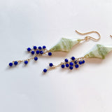 グリーンジャスパーとラピスラズリのピアス