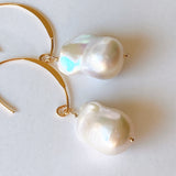 Oyster baroque pearl earrings