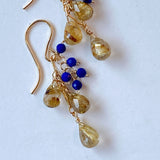 ルチルクォーツとラピスラズリのピアス