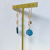 ローマングラスとトパーズピアス