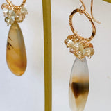 Montana agate and zircon ring earrings