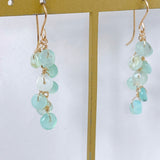 ペルーブルーオパールのしゃらしゃらピアス