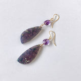 grape agate and amethyst earrings