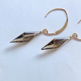 ロゼンジステップカットシトリンの一粒ピアスA