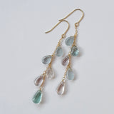 アフガニスタンフローライトの5連ピアス