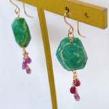 Russian Amazonite and Madagascar Sapphire Earrings Grape 