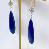 大きなラピスラズリとラブラドライトのピアス