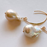 Oyster baroque pearl earrings