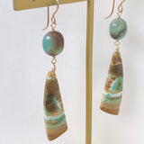 【訳あり】オパライズドウッドとブルーオパールのピアス1-20